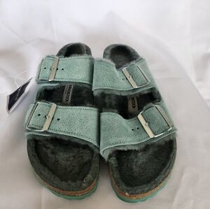 New Birkenstock Arizona Suede & Shearling, size 37